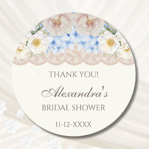 Sticker Rond Remerciements pour Baby Shower pour une mariée ave