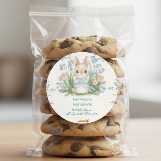 Sticker Rond Remerciements pour Baby Shower sur le thème Floral