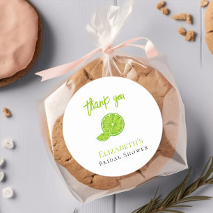 Sticker Rond Remerciements pour la fête de fiançailles Lime Ver