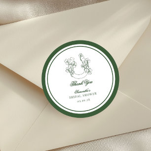 Sticker Rond Remerciements pour la fête de fiançailles Shamrock