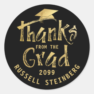 Sticker Rond Remerciements pour la remise des diplômes de GRAD