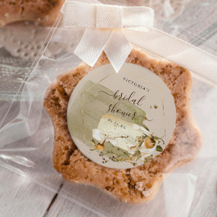 Sticker Rond Remerciements pour une Baby Shower Bohème Champêtr