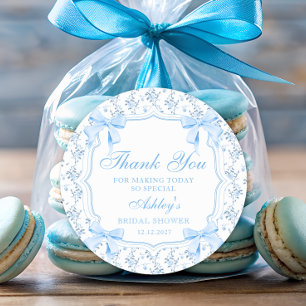 Sticker Rond Remerciements pour une Baby Shower Élégante avec u