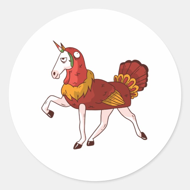 Sticker Rond Remerciements Unicorn Turquie tenue cadeau (Devant)