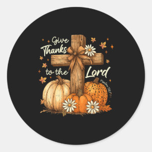 Sticker Rond Remerciez Le Seigneur Citrouille D'automne De Than