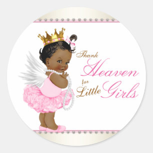 Sticker Rond Remercions le ciel pour les petites filles Shower