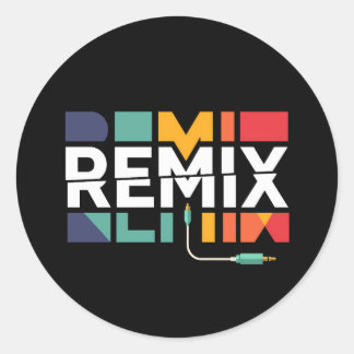 Sticker Rond Remix Audio | DJ Music Retro Geometric Graphic