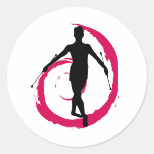 STICKER ROND REMOUS PINK/BLACK DE TWIRLER