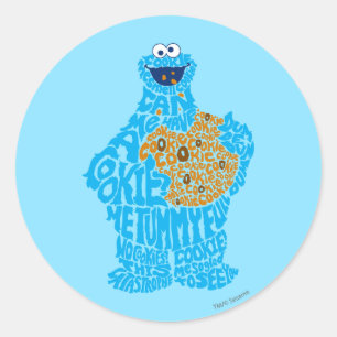 Sticker Rond Remplissage du Motif de monstre de cookies
