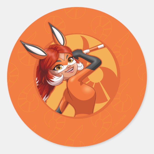 Sticker Rond Rena Rouge Orange Badge (Devant)