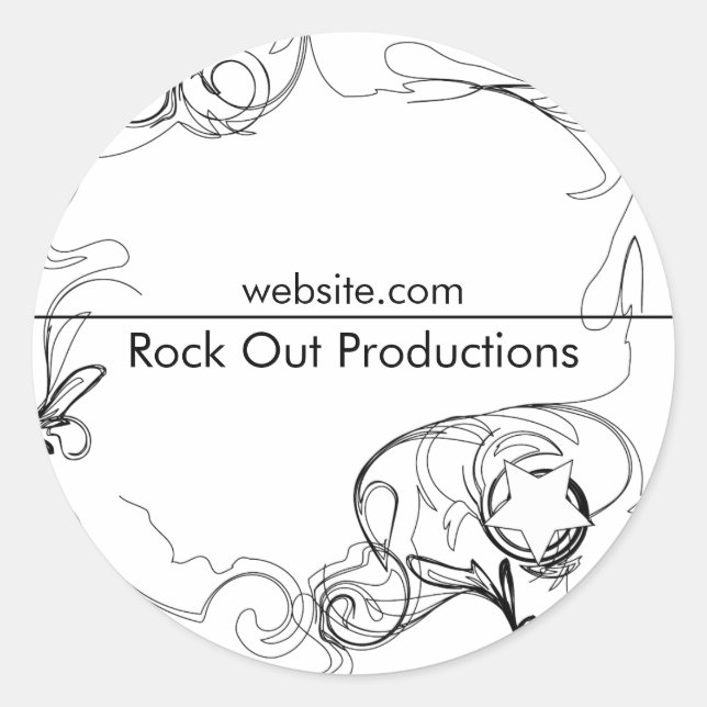 Sticker Rond Renaissance - Noir & Blanc (Devant)