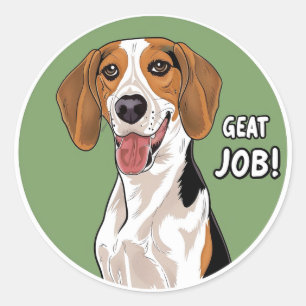 Sticker Rond Renard américain anglais Grande Récompense pour l'