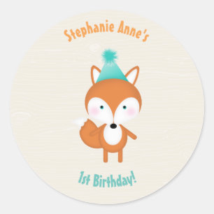 Sticker Rond Renard boisé avec ballons