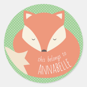 Sticker Rond Renard couché sur mesure