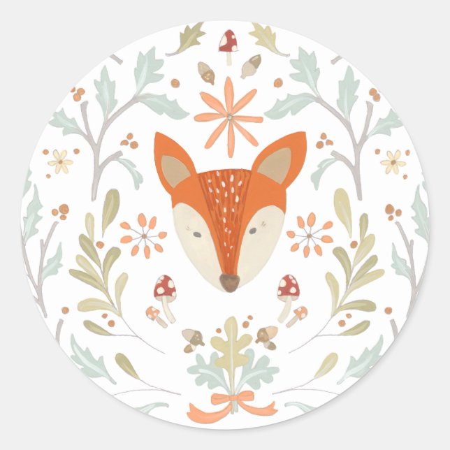 Sticker Rond Renard des bois (Devant)