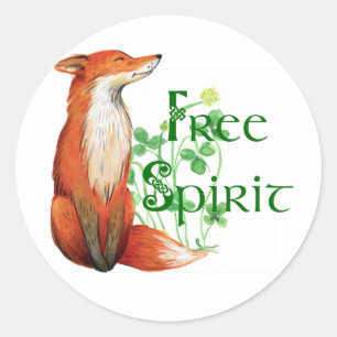 Sticker Rond renard d'esprit libre