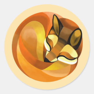 Sticker Rond Renard dormant