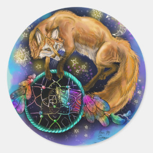 Sticker Rond Renard DreamCatcher