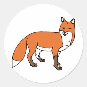 Sticker Rond Renard rouge