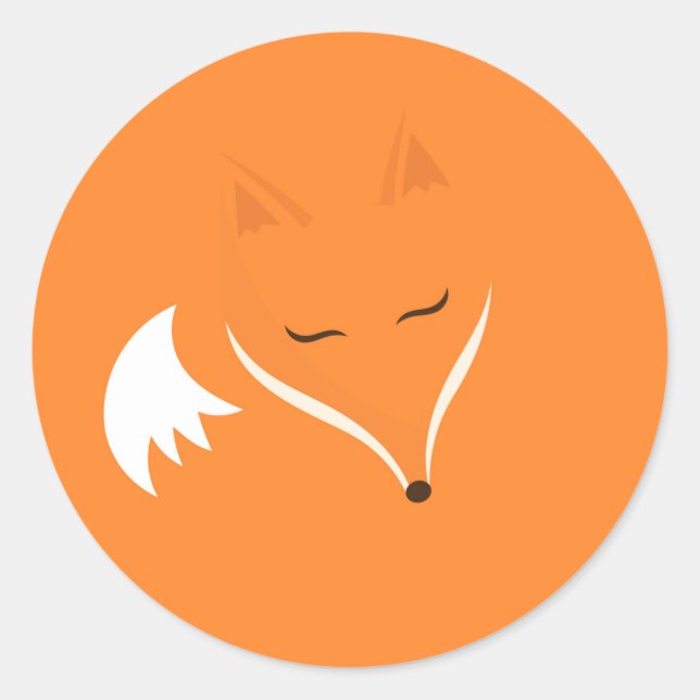 Sticker Rond Renard rouge (Devant)