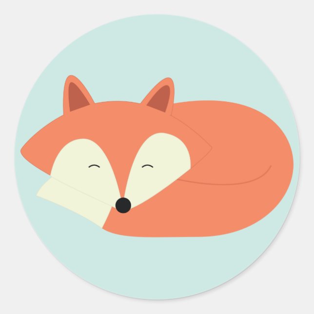 Sticker Rond Renard rouge endormi (Devant)
