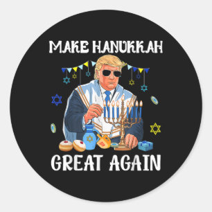 Sticker Rond Rendre à Hanoukka sa grandeur Trump juif laid