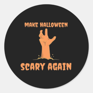 Sticker Rond Rendre Halloween effrayant Trumpkin classique Zomb