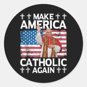Sticker Rond Rendre l'Amérique catholique à nouveau Pape Léon X