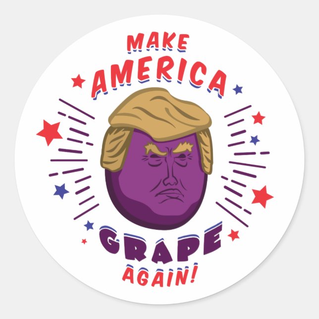 Sticker Rond Rendre le raisin de l'Amérique ! (Devant)