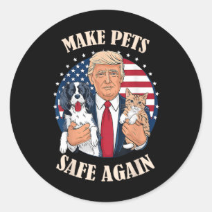 Sticker Rond Rendre Les Animaux De Compagnie En Sécurité Chats 
