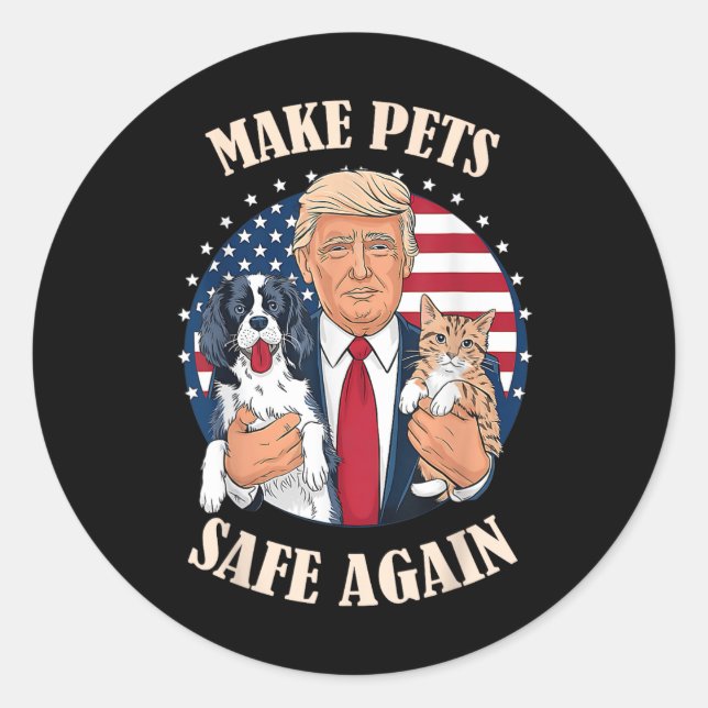 Sticker Rond Rendre Les Animaux De Compagnie En Sécurité Chats  (Devant)