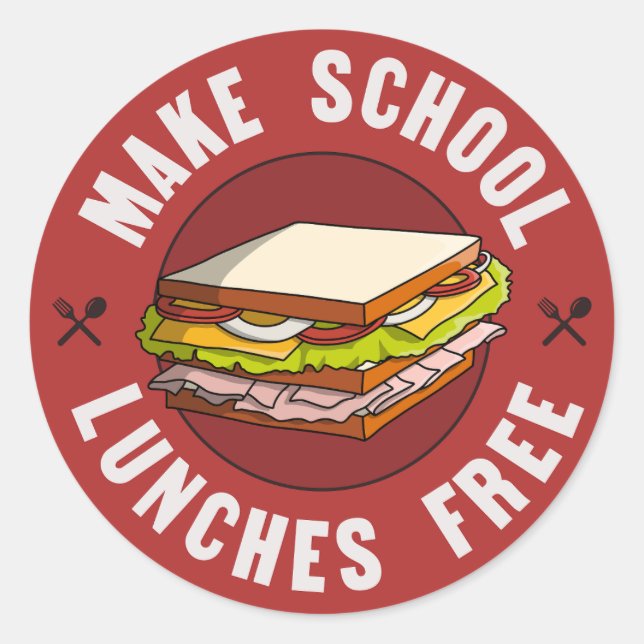 Sticker Rond Rendre les déjeuners scolaires gratuits - Financer (Devant)