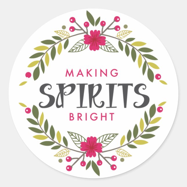 Sticker Rond Rendre les esprits brillants Stick de vacances de  (Devant)