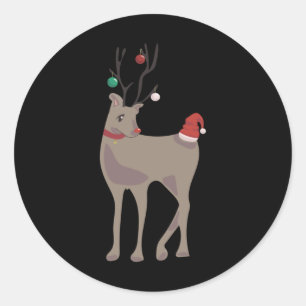 Sticker Rond Renne de Noël [décembre] (Calendrier 12 Mois C