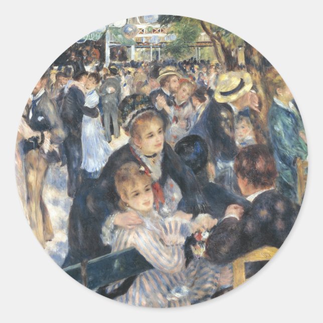 Sticker Rond Renoir Moulin Danse Galette Party (Devant)