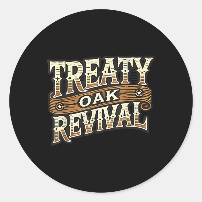 Sticker Rond Renouveau du chêne traité (Devant)