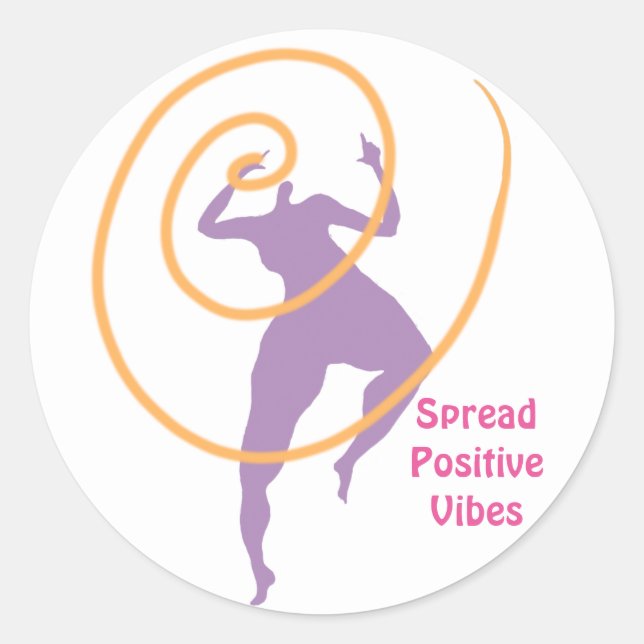 Sticker Rond Répandre des vibrations positives (Devant)
