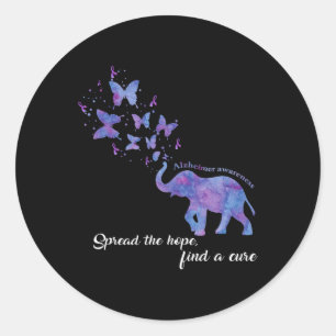 Sticker Rond Répandre L'Espoir Trouver Un Traitement Alzheimer 