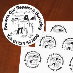 Sticker Rond Réparations et entretien mécaniques des voitures