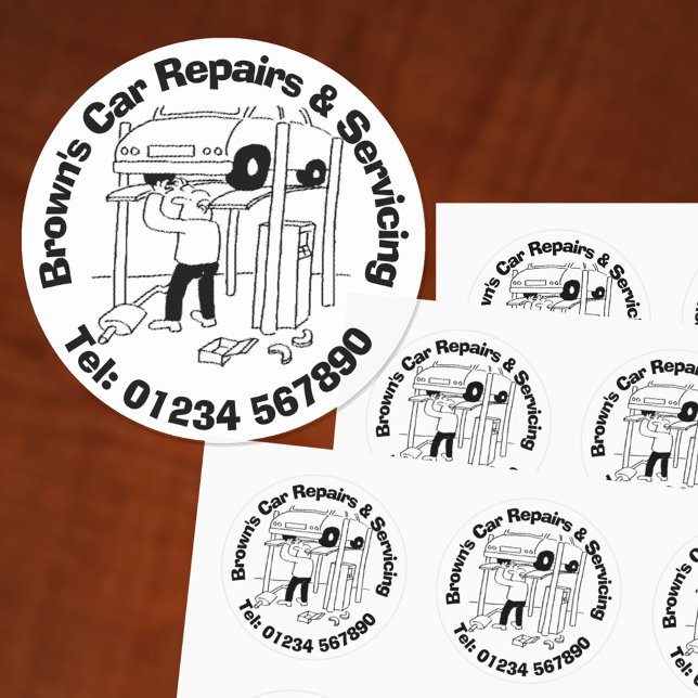 Sticker Rond Réparations et entretien mécaniques des voitures (Créateur téléchargé)