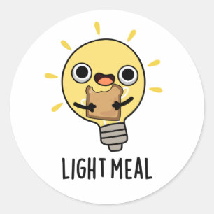 Sticker Rond Repas léger amusant Puce électrique