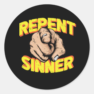 Sticker Rond Repentir Sinner Jésus t'aime