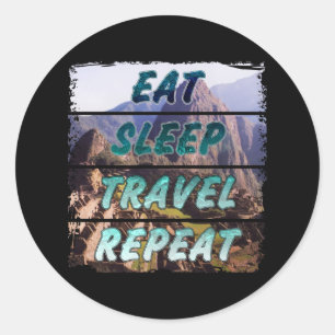 Sticker Rond Répéter le voyage du sommeil - Machu Picchu, Pérou