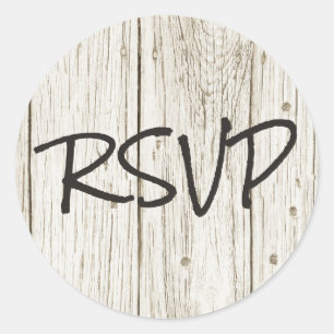 Sticker Rond Réponse Rustique en Bois