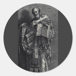 Sticker Rond Représentation graphique de Saint Athanase d'Alexa