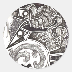 Sticker Rond Reptiles Abstraits