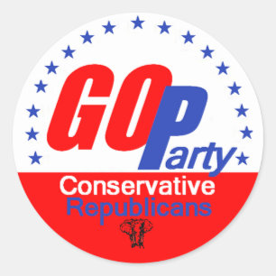 STICKER ROND RÉPUBLICAIN 2016 DE GOP