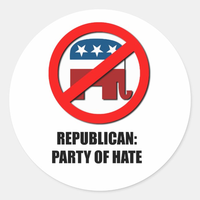 Sticker Rond Républicain - Parti de la haine (Devant)