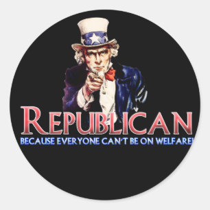 Sticker Rond Républicain, pas sur le bien-être