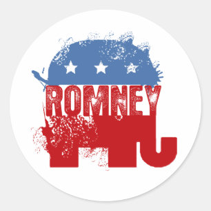 Sticker Rond Républicain ROMNEY